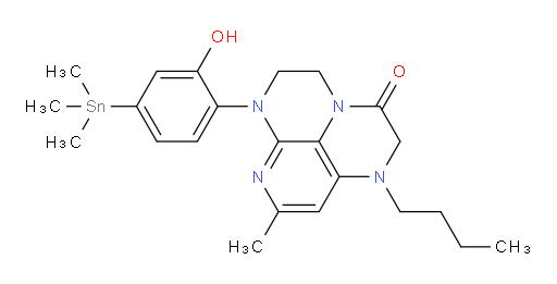1-butyl-6-(2-hydroxy-4-(trimethylstannyl)phenyl)-8-methyl-1,2,5,6-tetrahydro-1,3a,6,7-tetraazaphenalen-3(4H)-one