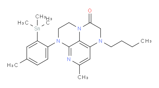 1-butyl-8-methyl-6-(4-methyl-2-(trimethylstannyl)phenyl)-1,2,5,6-tetrahydro-1,3a,6,7-tetraazaphenalen-3(4H)-one