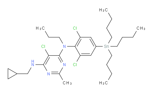 5-氯-N4-(环丙基甲基)-N6-(2,6-二氯-4-(三丁基锡基)苯基)-2-甲基-N6-丙基嘧啶-4,6-二胺