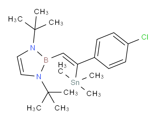 (Z)-1,3-双-叔丁基-2-(2-(4-氯苯基)-2-(三甲基锡基)乙烯基)-2,3-二氢-1H-1,3,2-二氮杂borole