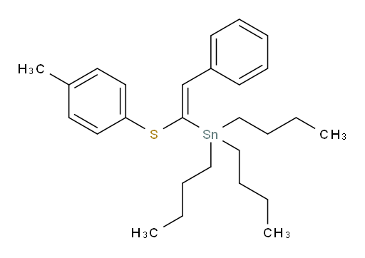 (Z)-三丁基(2-苯基-1-(对甲苯基硫基)乙烯基)锡烷