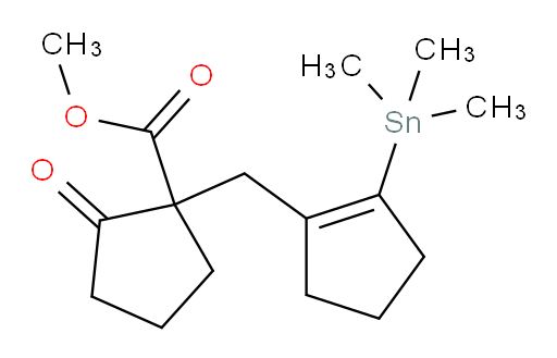 甲基 2-氧代-1-((2-(三甲基锡基)环戊-1-烯-1-基)甲基)环戊烷甲酸酯