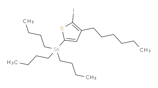 三丁基(4-己基-5-碘噻吩-2-基)锡烷