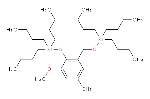 tributyl((2-methoxy-4-methyl-6-(((tributylstannyl)oxy)methyl)phenyl)thio)stannane