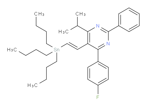 (E)-4-(4-氟苯基)-6-异丙基-2-苯基-5-(2-(三丁基锡基)乙烯基)嘧啶