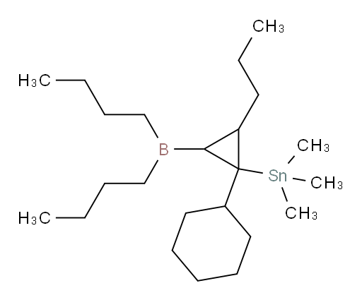 (1-cyclohexyl-2-(dibutylboryl)-3-propylcyclopropyl)trimethylstannane