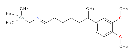 (E)-N-(6-(3,4-二甲氧基苯基)庚-6-烯-1-亚基)-1-(三甲基锡基)甲胺
