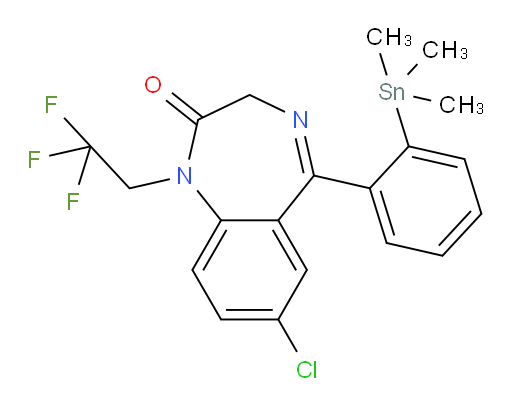 7-chloro-1-(2,2,2-trifluoroethyl)-5-(2-(trimethylstannyl)phenyl)-1H-benzo[e][1,4]diazepin-2(3H)-one