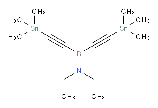 N,N-diethyl-1,1-bis((trimethylstannyl)ethynyl)boranamine
