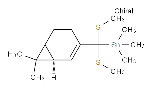 (((1R)-7,7-dimethylbicyclo[4.1.0]hept-2-en-3-yl)bis(methylthio)methyl)trimethylstannane