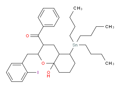 (8a-hydroxy-2-(2-iodobenzyl)-5-(tributylstannyl)octahydro-2H-chromen-3-yl)(phenyl)methanone