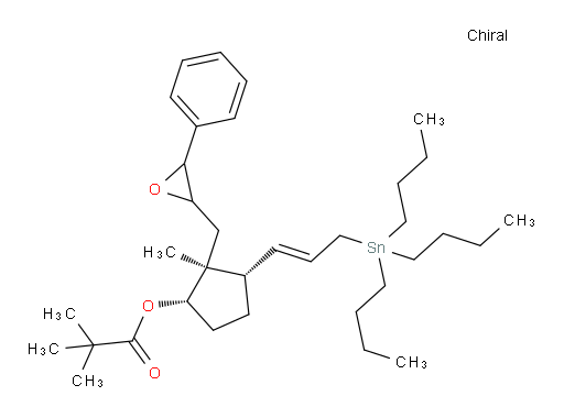 (1S,2S,3S)-2-methyl-2-((3-phenyloxiran-2-yl)methyl)-3-((E)-3-(tributylstannyl)prop-1-en-1-yl)cyclopentyl pivalate