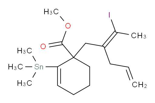 (Z)-methyl 1-(2-(1-iodoethylidene)pent-4-en-1-yl)-2-(trimethylstannyl)cyclohex-2-enecarboxylate