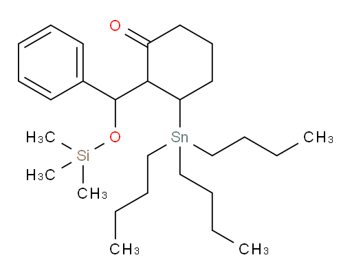 2-(phenyl((trimethylsilyl)oxy)methyl)-3-(tributylstannyl)cyclohexanone
