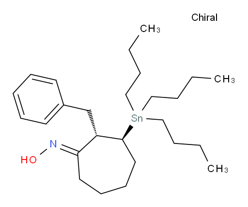 (2S,3S,E)-2-benzyl-3-(tributylstannyl)cycloheptanone oxime