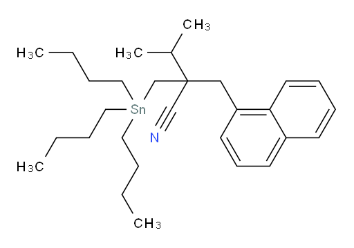 3-methyl-2-(naphthalen-1-ylmethyl)-2-((tributylstannyl)methyl)butanenitrile