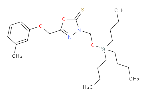 5-((m-tolyloxy)methyl)-3-(((tributylstannyl)oxy)methyl)-1,3,4-oxadiazole-2(3H)-thione