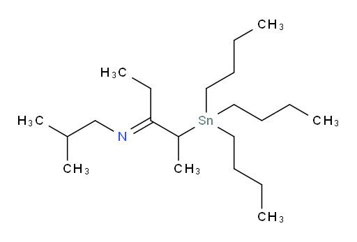 (E)-2-methyl-N-(2-(tributylstannyl)pentan-3-ylidene)propan-1-amine