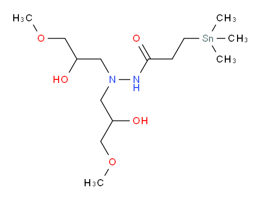 N',N'-bis(2-hydroxy-3-methoxypropyl)-3-(trimethylstannyl)propanehydrazide