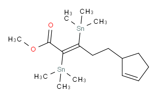 (E)-methyl 5-(cyclopent-2-en-1-yl)-2,3-bis(trimethylstannyl)pent-2-enoate