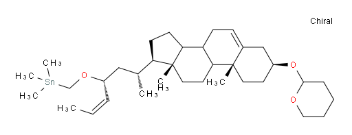 ((((4R,6R,Z)-6-((3S,10R,13R,17R)-10,13-dimethyl-3-((tetrahydro-2H-pyran-2-yl)oxy)-2,3,4,7,8,9,10,11,12,13,14,15,16,17-tetradecahydro-1H-cyclopenta[a]phenanthren-17-yl)hept-2-en-4-yl)oxy)methyl)trimethylstannane