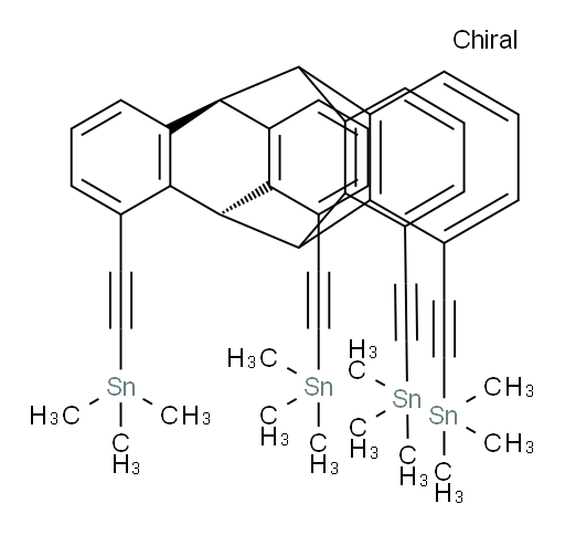 (5s,12s)-1,10,18,24-tetrakis((trimethylstannyl)ethynyl)-5,6,11,12-tetrahydro-5,12:6,11-bis([1,2]benzeno)dibenzo[a,e][8]annulene