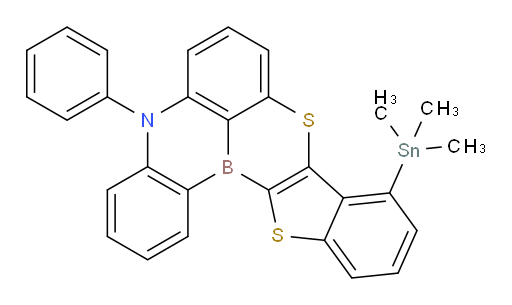 5-phenyl-10-(trimethylstannyl)-5H-9,14-dithia-5-aza-14b-borafluoreno[3,2,1-de]anthracene