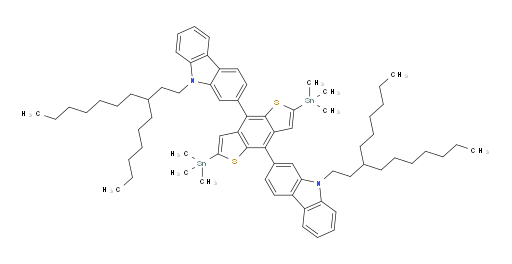 2,2'-(2,6-bis(trimethylstannyl)benzo[1,2-b:4,5-b']dithiophene-4,8-diyl)bis(9-(3-hexyldecyl)-9H-carbazole)