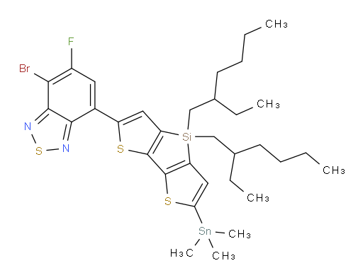7-(4,4-bis(2-ethylhexyl)-6-(trimethylstannyl)-4H-silolo[3,2-b:4,5-b']dithiophen-2-yl)-4-bromo-5-fluorobenzo[c][1,2,5]thiadiazole