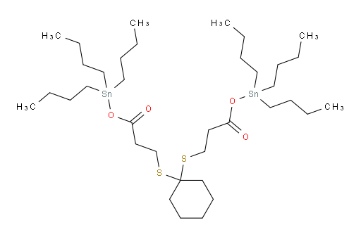 双(三丁基锡基) 3,3'-(环己烷-1,1-二基双(硫烷二基))二丙酸酯