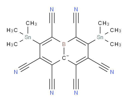 1,2,4,6,8,9-hexacyano-3,7-bis(trimethylstannyl)borinino[1,2-a]borinin-9a-ide
