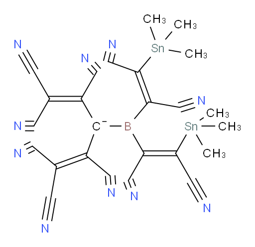 1,1,2,4,5,5-六氰基-3-(((E)-1,2-二氰基-2-(三甲基锡基)乙烯基)((Z)-1,2-二氰基-2-(三甲基锡基)乙烯基)boryl)戊-1,4-二烯-3-ide