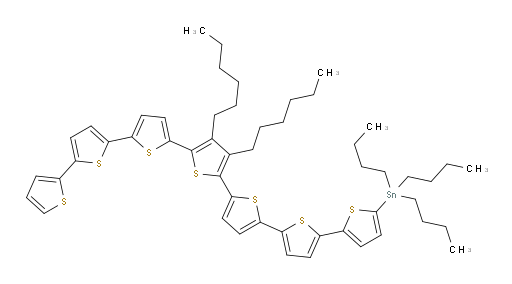 tributyl(3''',4'''-dihexyl-[2,2':5',2'':5'',2''':5''',2'''':5'''',2''''':5''''',2''''''-sepithiophen]-5-yl)stannane