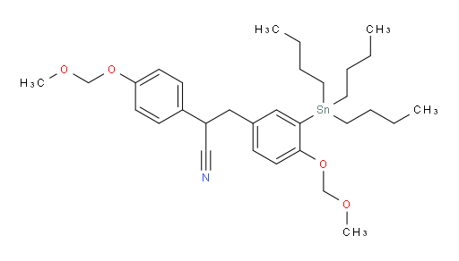 3-(4-(methoxymethoxy)-3-(tributylstannyl)phenyl)-2-(4-(methoxymethoxy)phenyl)propanenitrile