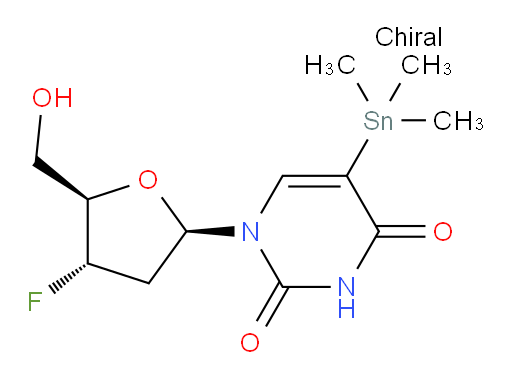 1-((2R,4S,5R)-4-fluoro-5-(hydroxymethyl)tetrahydrofuran-2-yl)-5-(trimethylstannyl)pyrimidine-2,4(1H,3H)-dione