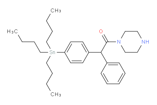 2-苯基-1-(哌嗪-1-基)-2-(4-(三丁基锡基)苯基)乙酮