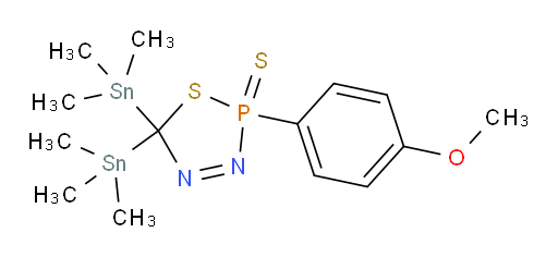 2-(4-methoxyphenyl)-5,5-bis(trimethylstannyl)-2,5-dihydro-1,3,4,2-thiadiazaphosphole 2-sulfide