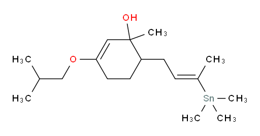 (E)-3-isobutoxy-1-methyl-6-(3-(trimethylstannyl)but-2-en-1-yl)cyclohex-2-enol