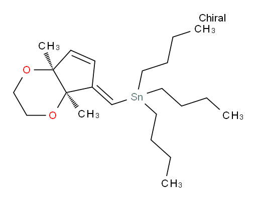 tributyl((E)-((4aR,7aS)-4a,7a-dimethyl-2H-cyclopenta[b][1,4]dioxin-5(3H,4aH,7aH)-ylidene)methyl)stannane
