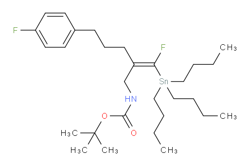 (Z)-tert-butyl (2-(fluoro(tributylstannyl)methylene)-5-(4-fluorophenyl)pentyl)carbamate