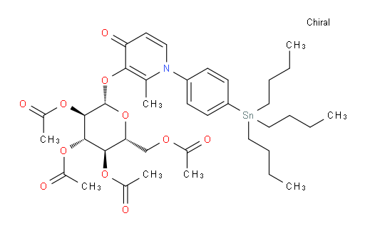 (2R,3R,4S,5R,6S)-2-(acetoxymethyl)-6-((2-methyl-4-oxo-1-(4-(tributylstannyl)phenyl)-1,4-dihydropyridin-3-yl)oxy)tetrahydro-2H-pyran-3,4,5-triyl triacetate