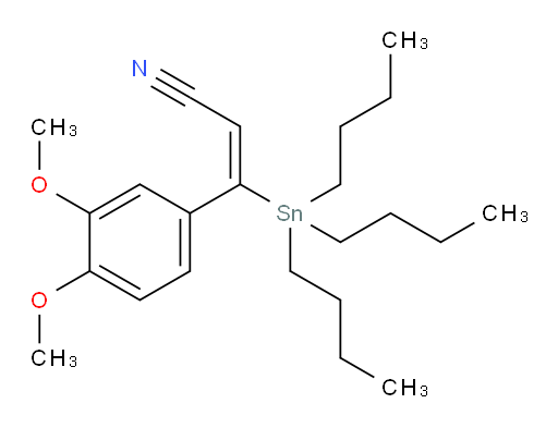(E)-3-(3,4-dimethoxyphenyl)-3-(tributylstannyl)acrylonitrile