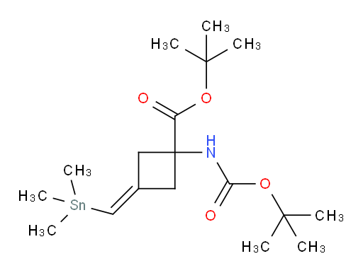 tert-butyl 1-((tert-butoxycarbonyl)amino)-3-((trimethylstannyl)methylene)cyclobutanecarboxylate