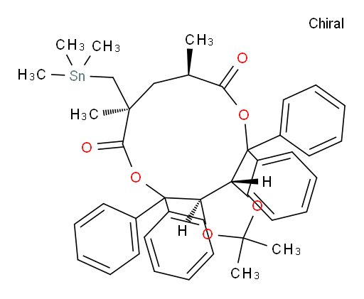 (3aR,7S,9R,12aR)-2,2,7,9-tetramethyl-4,4,12,12-tetraphenyl-7-((trimethylstannyl)methyl)tetrahydro-3aH-[1,3]dioxolo[4,5-c][1,6]dioxacycloundecine-6,10(4H,7H)-dione