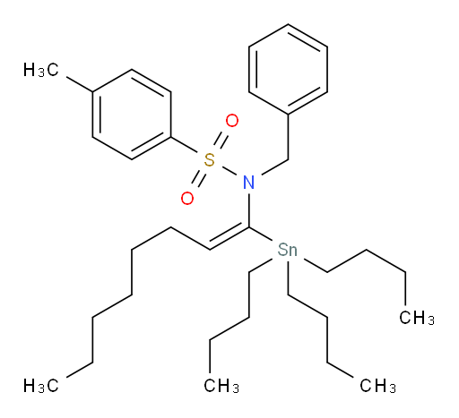 (E)-N-benzyl-4-methyl-N-(1-(tributylstannyl)oct-1-en-1-yl)benzenesulfonamide