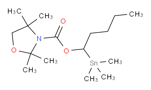 1-(trimethylstannyl)pentyl 2,2,4,4-tetramethyloxazolidine-3-carboxylate