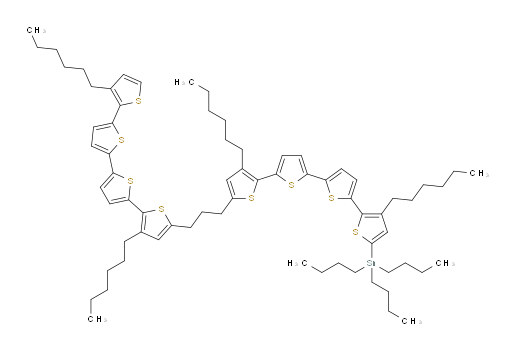 tributyl(5'''-(3-(3,3'''-dihexyl-[2,2':5',2'':5'',2'''-quaterthiophen]-5-yl)propyl)-3,3'''-dihexyl-[2,2':5',2'':5'',2'''-quaterthiophen]-5-yl)stannane