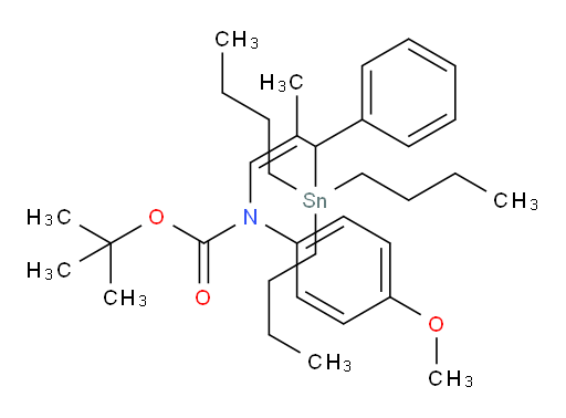 (Z)-tert-butyl (4-methoxyphenyl)(2-methyl-3-phenyl-3-(tributylstannyl)prop-1-en-1-yl)carbamate