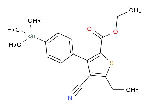 ethyl 4-cyano-5-ethyl-3-(4-(trimethylstannyl)phenyl)thiophene-2-carboxylate