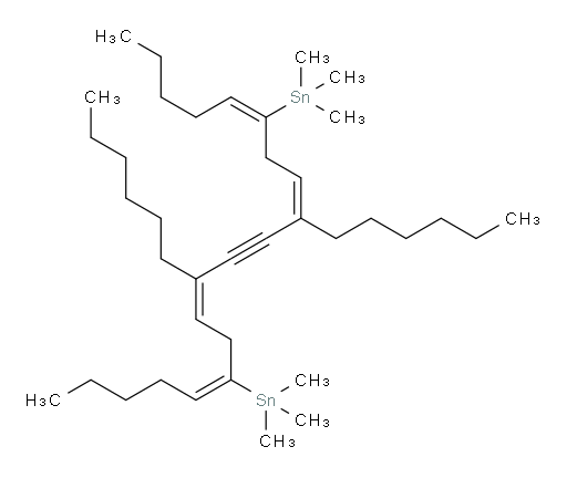 ((5E,8Z,12Z,15E)-9,12-dihexylicosa-5,8,12,15-tetraen-10-yne-6,15-diyl)bis(trimethylstannane)